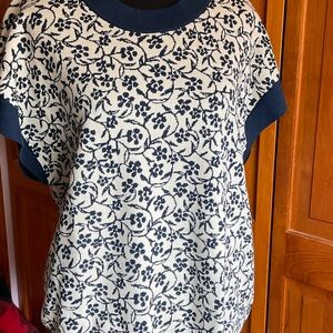 LOFT  Floral Short Sleeve Sweater